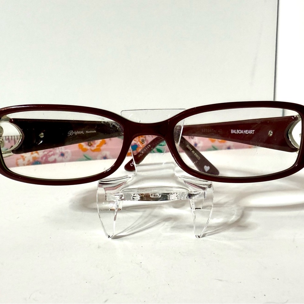 Brighton Balboa Heart Readers – Burgundy Red w/ Case - Picture 2 of 8